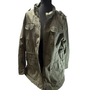 Merona OD Green Field Jacket Women's XXL Military Style Pockets Zip